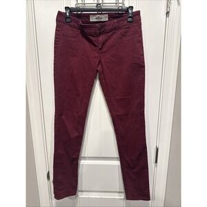 Hollister Super Skinny Pants Womens 5R W27 L31 Burgundy Maroon Low Rise Denim